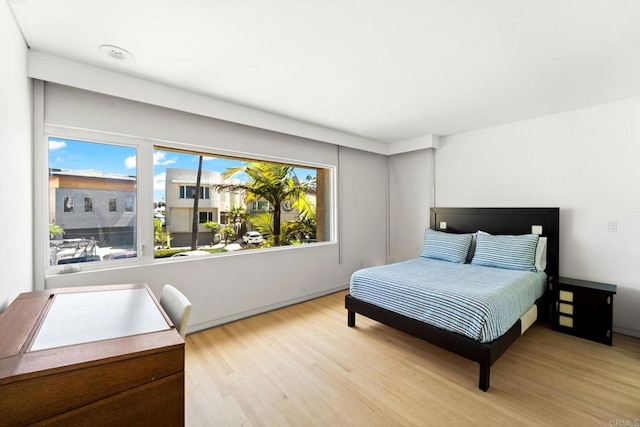 bedroom featuring light hardwood / wood-style flooring