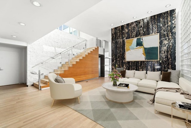 living room featuring hardwood / wood-style floors