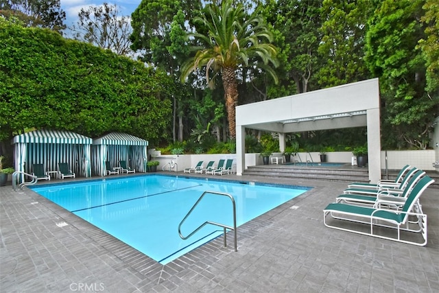 view of pool with a patio area