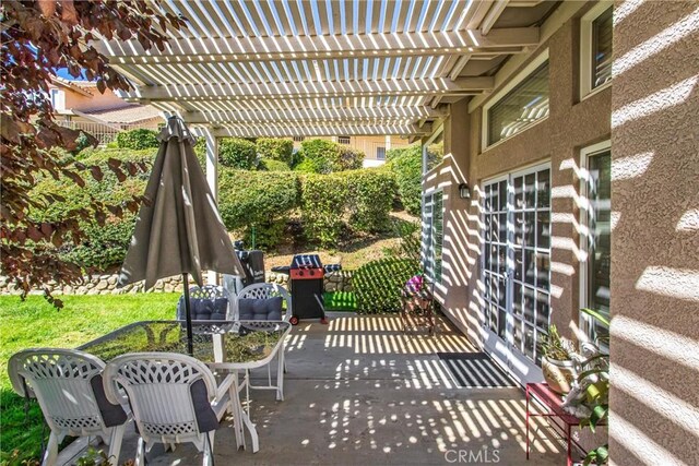 view of patio with a pergola