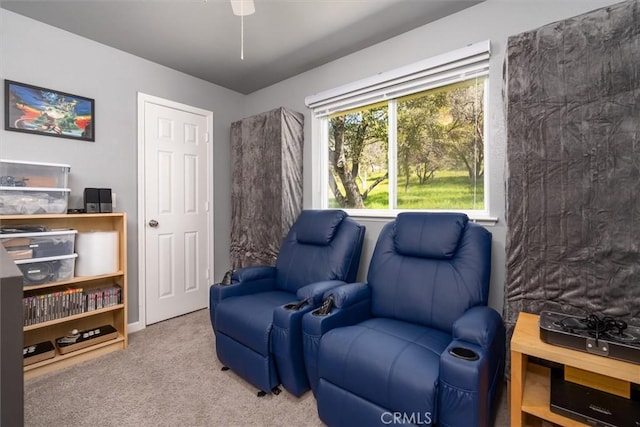 sitting room featuring carpet floors