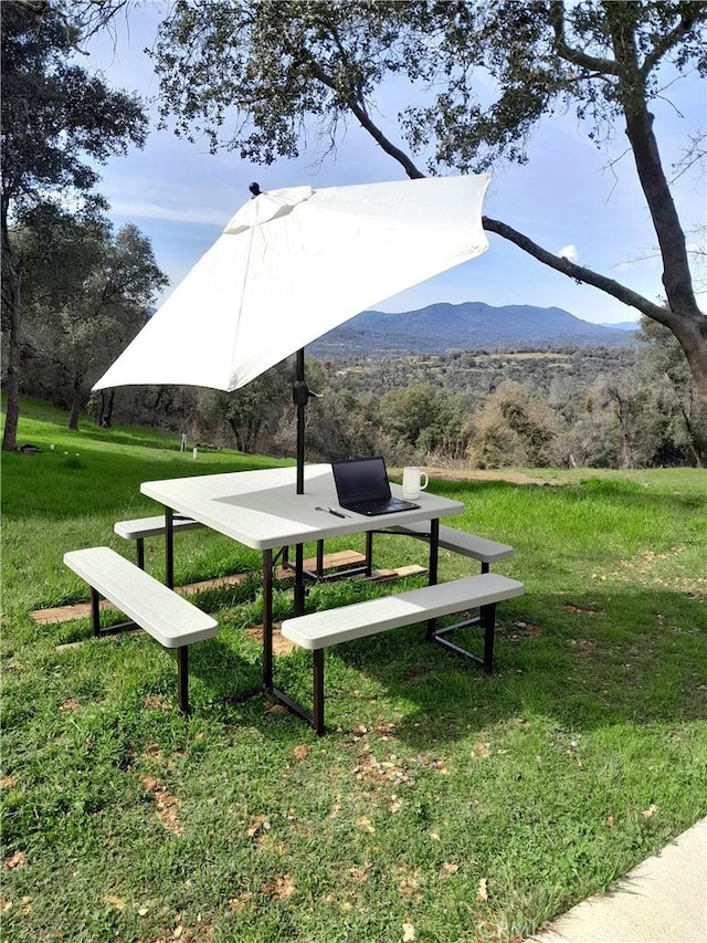 31188 Tera Tera Ranch Rd, North Fork, CA 93643 - view of home's community with a mountain view and a lawn