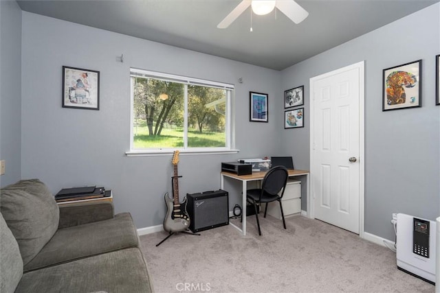 31188 Tera Tera Ranch Rd, North Fork, CA 93643 - office with ceiling fan and light carpet