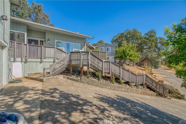 exterior space featuring stairs