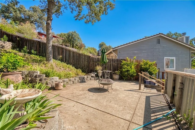 view of patio with a fenced backyard