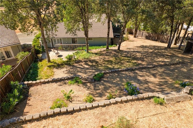 view of yard featuring a patio area and a fenced backyard