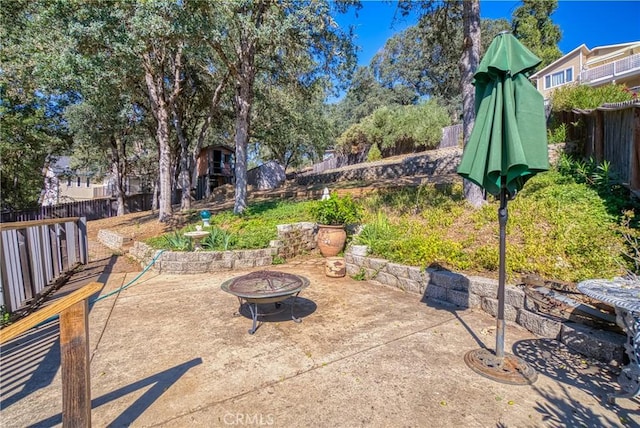 view of patio featuring a fenced backyard