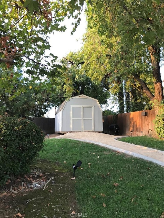 exterior space with a storage unit