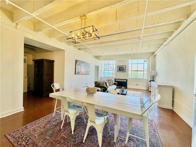 dining room featuring an inviting chandelier