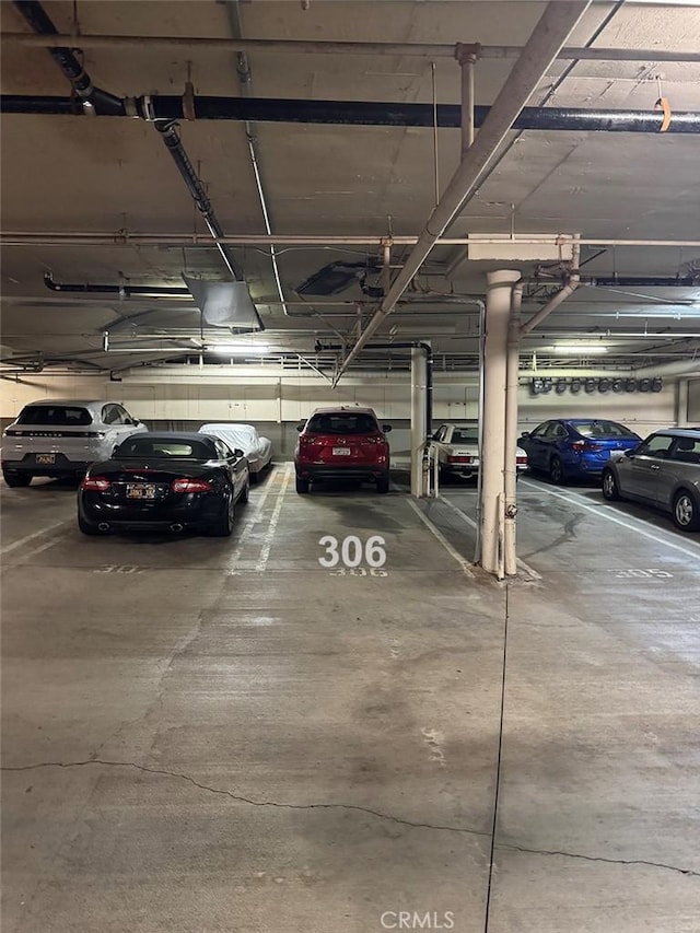 view of parking garage