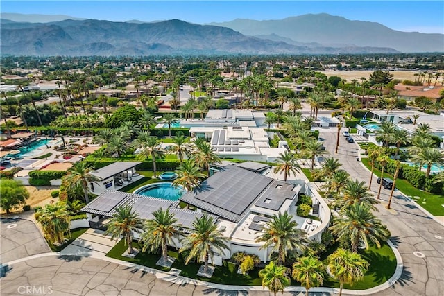 bird's eye view featuring a mountain view