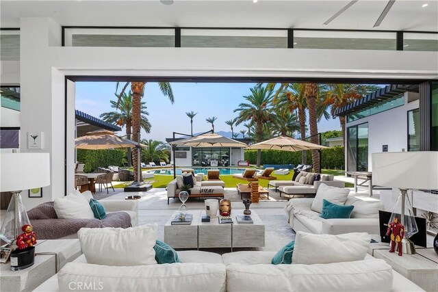 view of patio / terrace featuring an outdoor hangout area