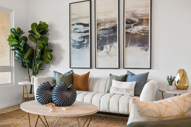 living room featuring wood-type flooring