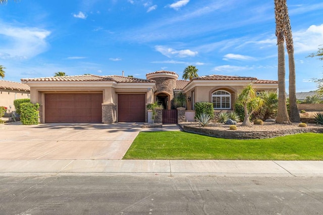 mediterranean / spanish-style house featuring a garage