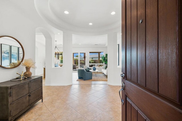 view of tiled foyer entrance