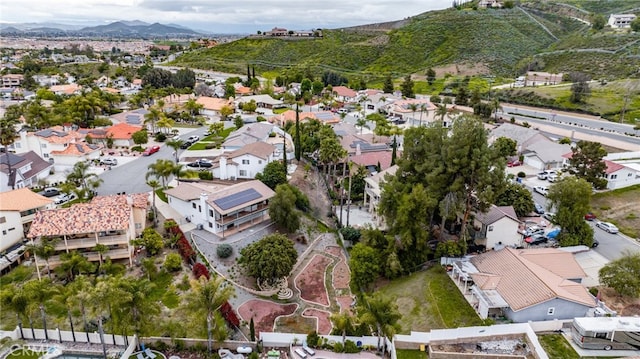 aerial view with a mountain view