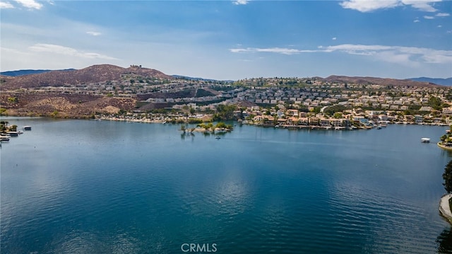 property view of water featuring a mountain view