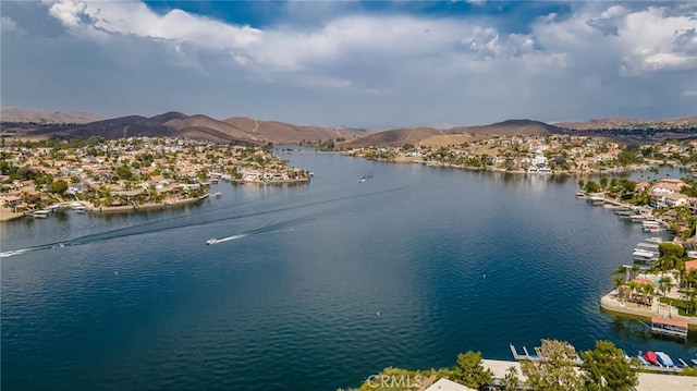 property view of water featuring a mountain view