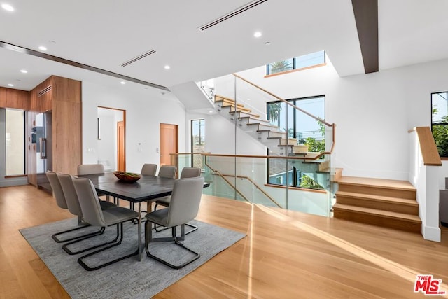 dining room with light hardwood / wood-style floors