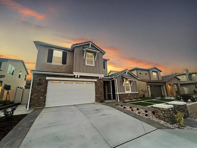 view of front facade with a garage