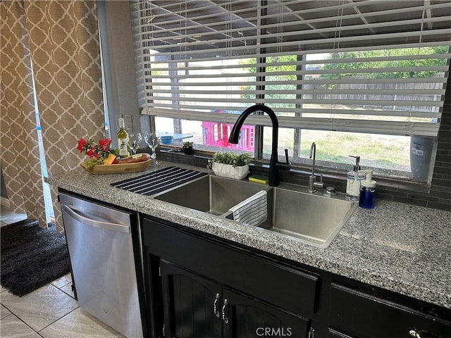 kitchen featuring stainless steel dishwasher, a healthy amount of sunlight, and sink