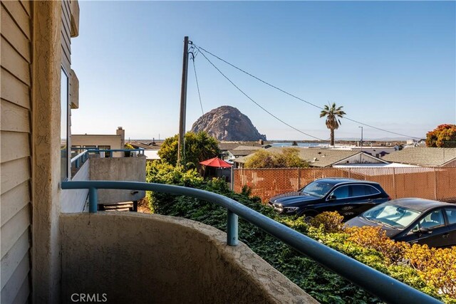 balcony with a mountain view