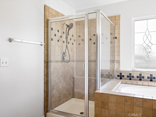 bathroom with independent shower and bath