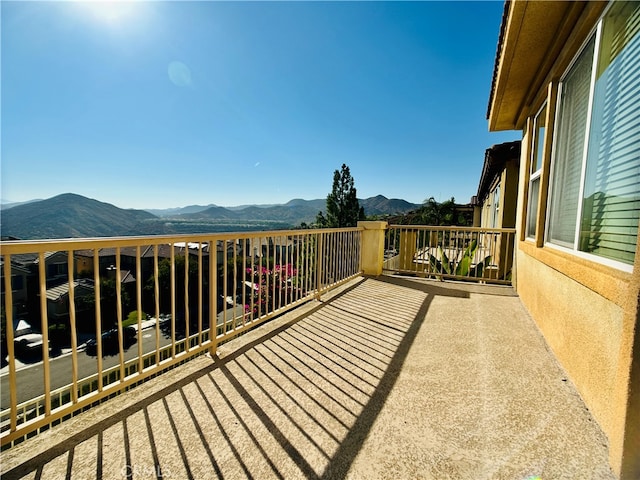 balcony with a mountain view