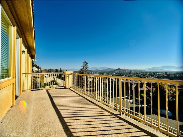 balcony with a mountain view