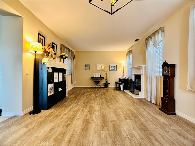 interior space featuring light wood-type flooring