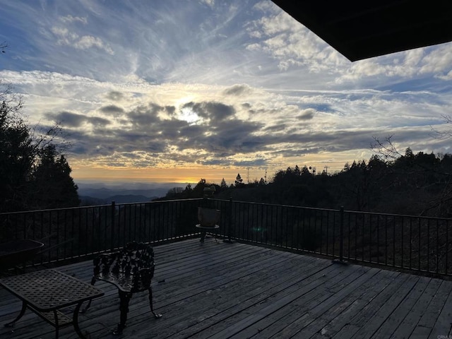 view of deck at dusk