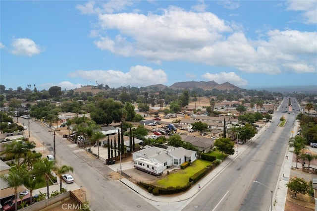 aerial view with a mountain view