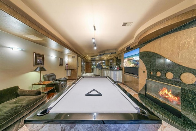 game room with billiards