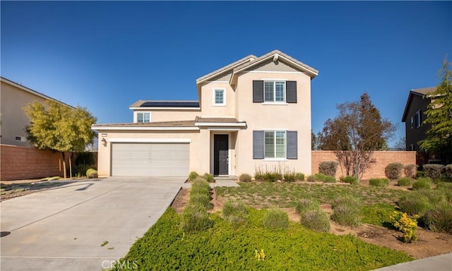 front facade with a garage