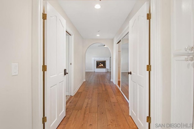 hall featuring light hardwood / wood-style floors