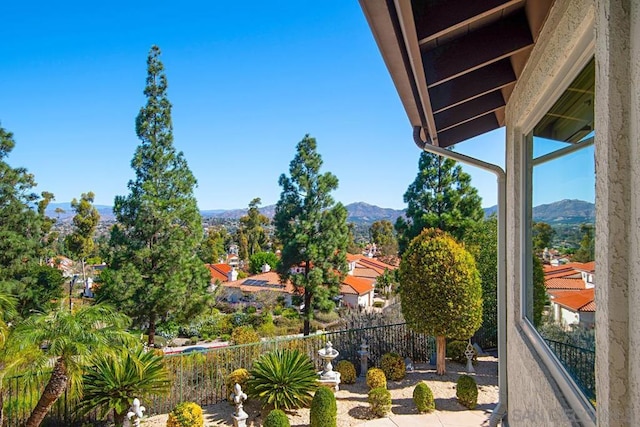 exterior space with a mountain view