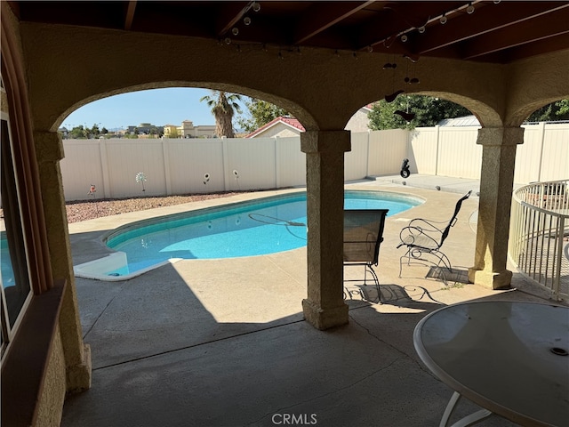 view of pool featuring a patio area