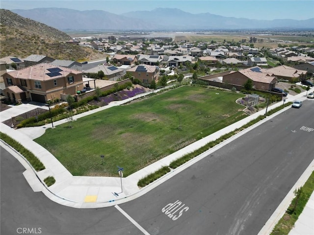 bird's eye view with a mountain view