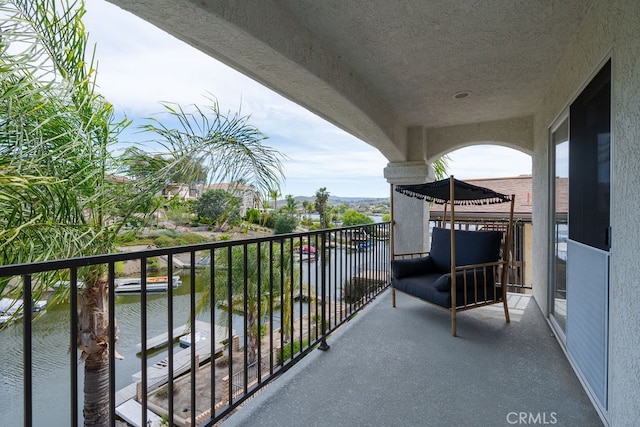 balcony with a water view