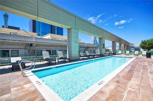 view of pool with a patio area