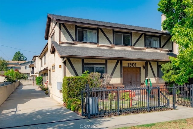 view of tudor-style house