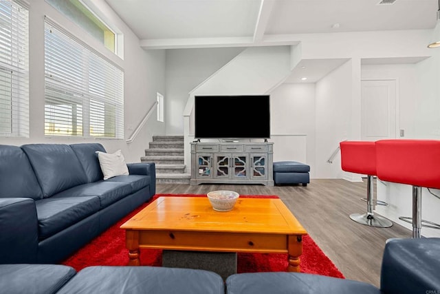 2013 Bravo Loop Unit 5, Chula Vista, CA 91915 - living room featuring wood finished floors and stairway