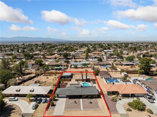 bird's eye view featuring a mountain view