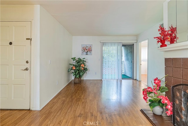 living room featuring hardwood / wood-style flooring