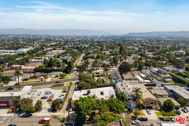 drone / aerial view with a mountain view