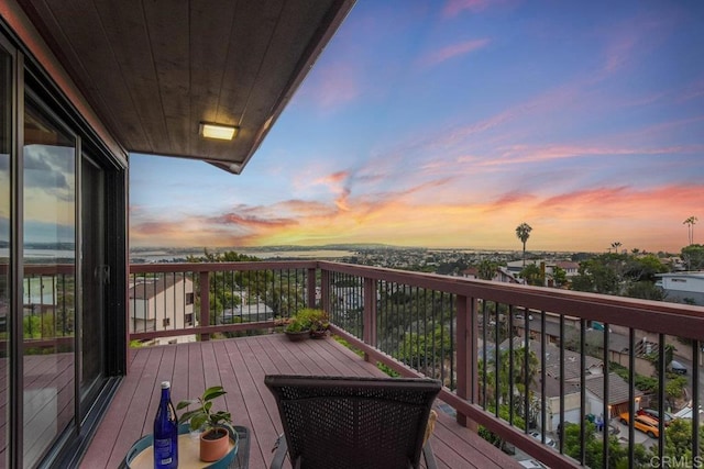 view of deck at dusk