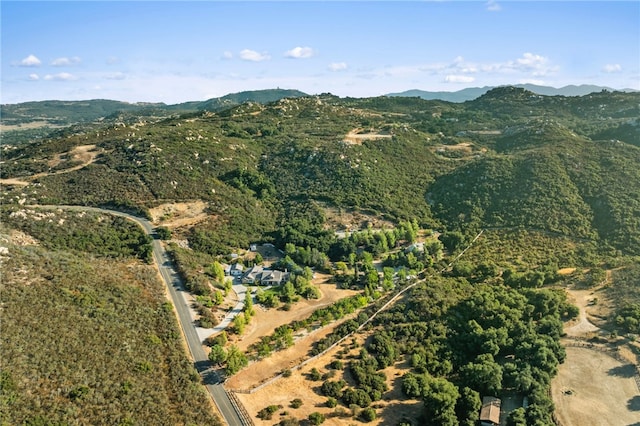 drone / aerial view with a mountain view