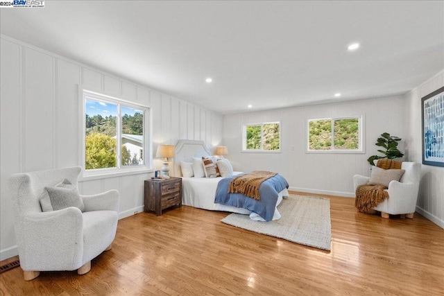 bedroom featuring light hardwood / wood-style flooring