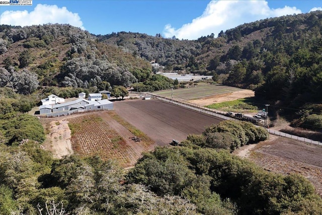 aerial view featuring a rural view