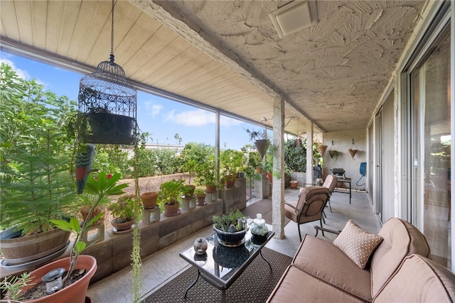 view of unfurnished sunroom